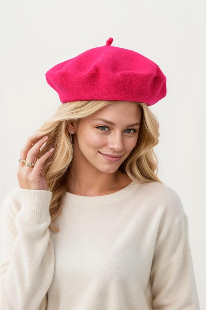 EGANO Women's ​​Beret Hats​​ - French Wool Blend Winter Cap, 70% Wool All-Season Soft ​​Beret Hats for Women​​ (Multi-Color)​ - Image 5